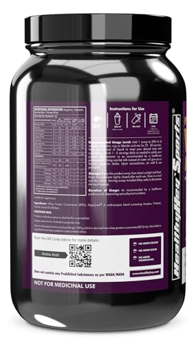 HealthyHey Nutrition Sports Whey Protein Concentrate, Unflavoured