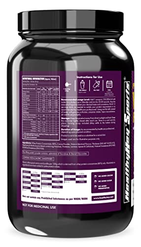 HealthyHey Nutrition Sports Whey Protein Concentrate 80% Protein with Digestive Enzymes, Chocolate Cookie Cream