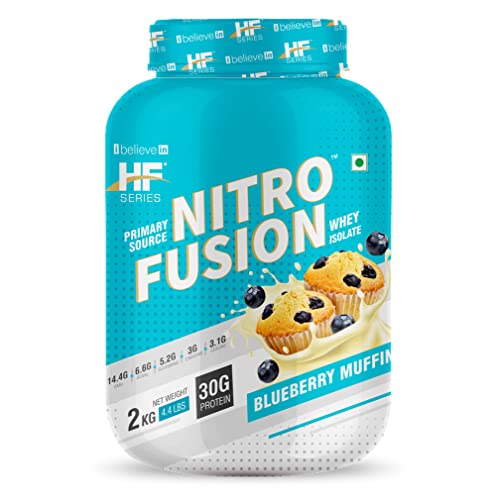HF Series Nitro Fusion Whey Isolate Protein with Creatine | EAA and glutamine | 30G Protein | 62 servings | Blueberry Muffin