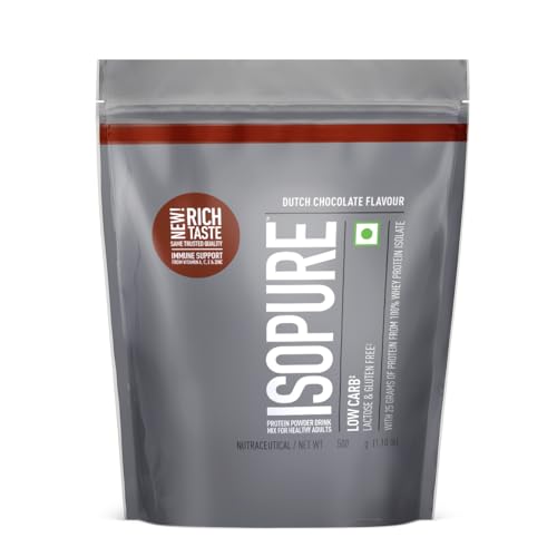 Isopure Low Carb Whey Protein Isolate Powder, 25g Protein, Dutch Chocolate