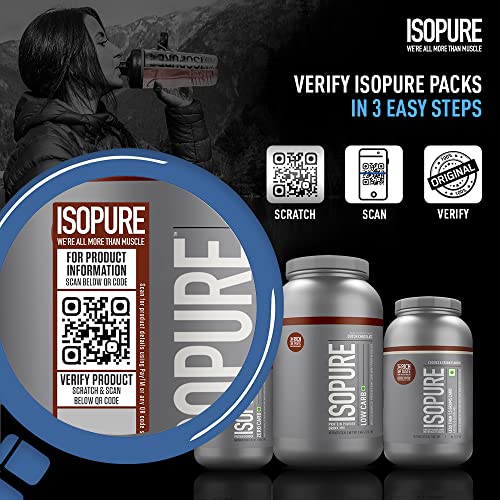 Isopure Low Carb Whey Protein Isolate Powder, 25g Protein, Dutch Chocolate