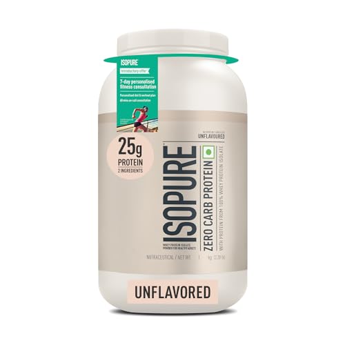 Isopure Unflavored Protein Powder 25g of 100% Whey Protein