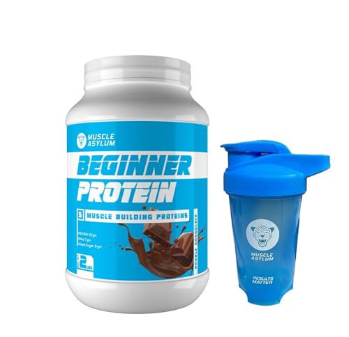Muscle Asylum Beginner Protein Blend 15g Protein For Muscle Building, 7g EAA, No Added Sugar 22 Servings, Double Chocolate