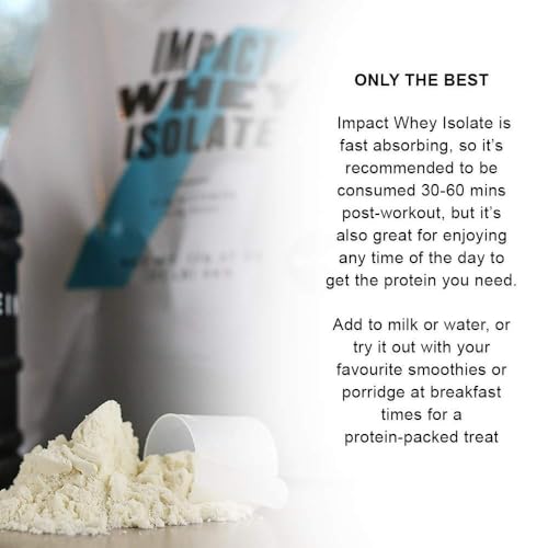 Myprotein Impact Whey Isolate Powder, 21g Premium Isolate Protein, 4.5g BCAA, 3.6g Glutamine, Chocolate Smooth