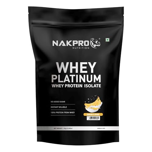 Nakpro Platinum Whey Protein Isolate | 28g Protein | 6.4g BCAA | Banana