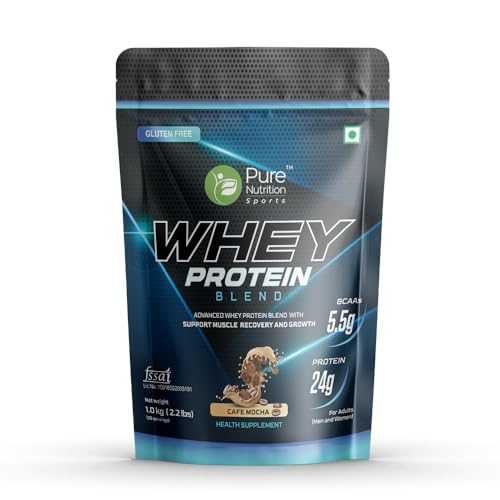 Pure Nutrition Sports Whey Protein Blend | 34 gm Protein | Cafe Mocha