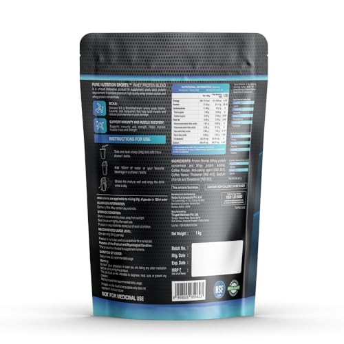 Pure Nutrition Sports Whey Protein Blend | 34 gm Protein | Cafe Mocha