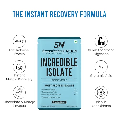 Steadfast Nutrition Incredible Isolate Whey Isolate Protein | 25g Protein | 30 Sachets | Chocolate
