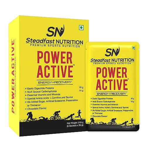 Steadfast Nutrition Power Active Whey Protein Concentrate 35g per Sachet | Chocolate Flavour | Pack of 6 Sachets