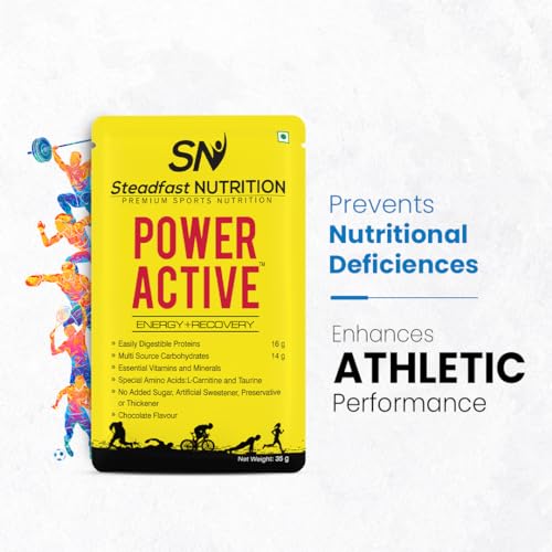 Steadfast Nutrition Power Active Whey Protein Concentrate 35g per Sachet | Chocolate Flavour | Pack of 6 Sachets