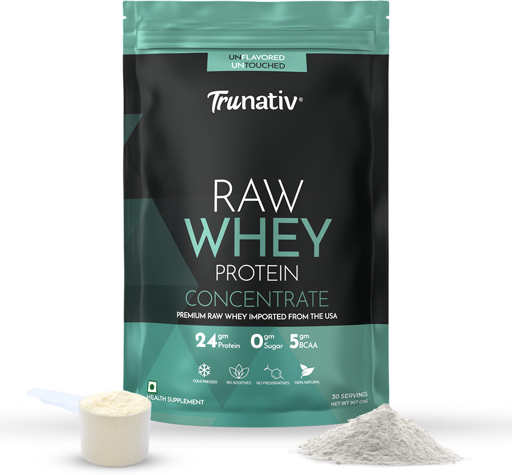 TruNativ Raw Whey Protein Concentrate | 30 Serving | 24g Protein | Unflavoured