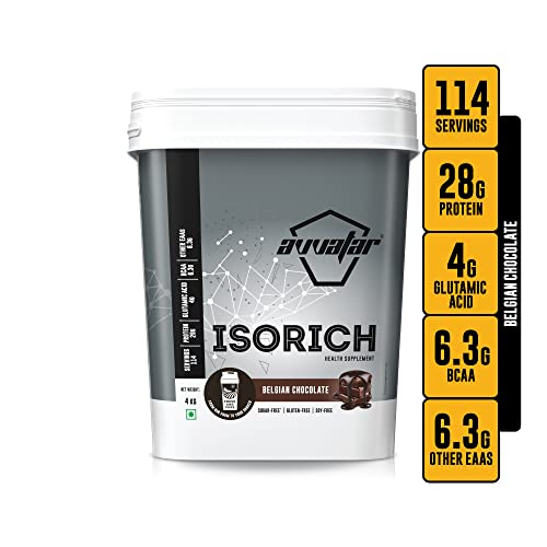 Avvatar Isorich Protein | 100% Whey Isolate | 28.5g Protein | Fresh Cow Milk | Lean Muscle | Belgian Chocolate