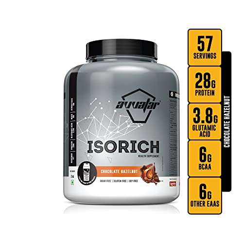 Avvatar Isorich Protein | 100% Whey Isolate | 28.5g Protein | Fresh Cow Milk | Lean Muscle | Chocolate Hazelnut
