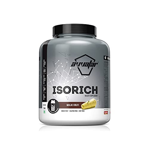Avvatar Isorich Protein | 100% Whey Isolate | 28.5g Protein | Fresh Cow Milk | Lean Muscle | Malai Kulfi