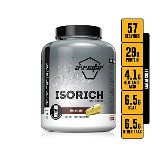 Avvatar Isorich Protein | 100% Whey Isolate | 28.5g Protein | Fresh Cow Milk | Lean Muscle | Malai Kulfi