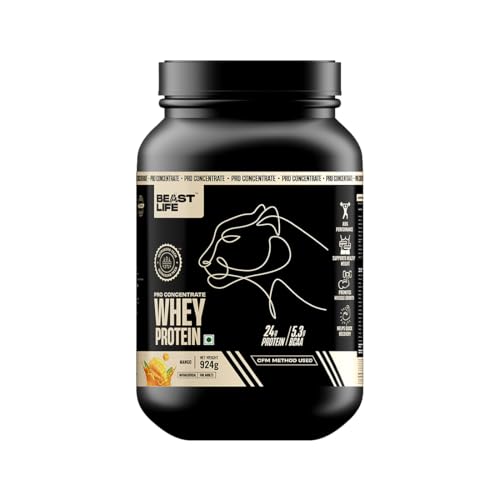 BeastLife Pro Whey Protein Mango flavour 24g Protein 5.3g BCAA per scoop