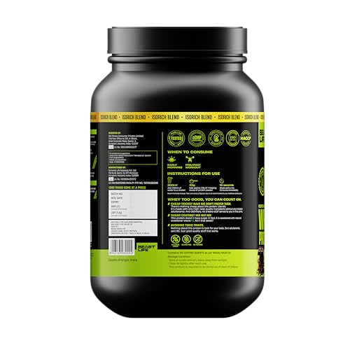 BeastLife Whey Protein Powder With Ultrasorb Tech 24G Protein For Men and Women Rich Double Chocolate