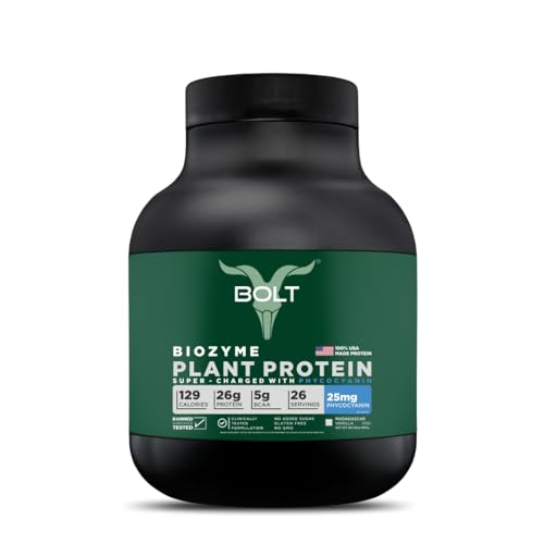 Bolt Biozyme Plant Protein Madagascar Vanilla 26 Servings 26g Protein