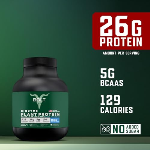 Bolt Biozyme Plant Protein Madagascar Vanilla 26 Servings 26g Protein