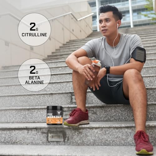 Bolt Nutrition Pre Workout Supplement With Caffeine | Citrulline Malate | B Alanine | Taurine 30 Servings