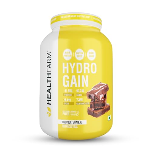 Healthfarm Hydro Gain Mass Gainer Protein Powder | 85g Protein | Chocolate Gateau