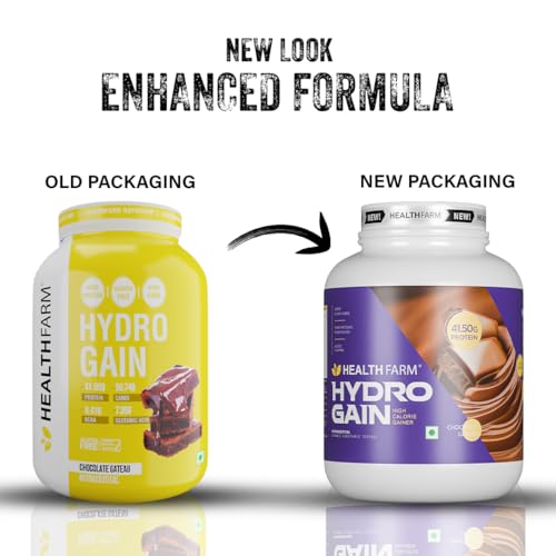 Healthfarm Hydro Gain Mass Gainer Protein Powder | 85g Protein | Chocolate Gateau