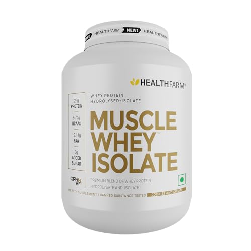 Healthfarm Muscle Whey Isolate Protein Powder, Cookies and Cream