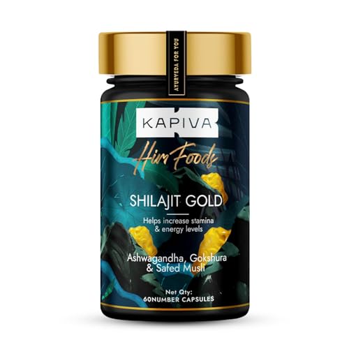 Kapiva Shilajit Gold 60 Capsules Contains 24 Carat Gold