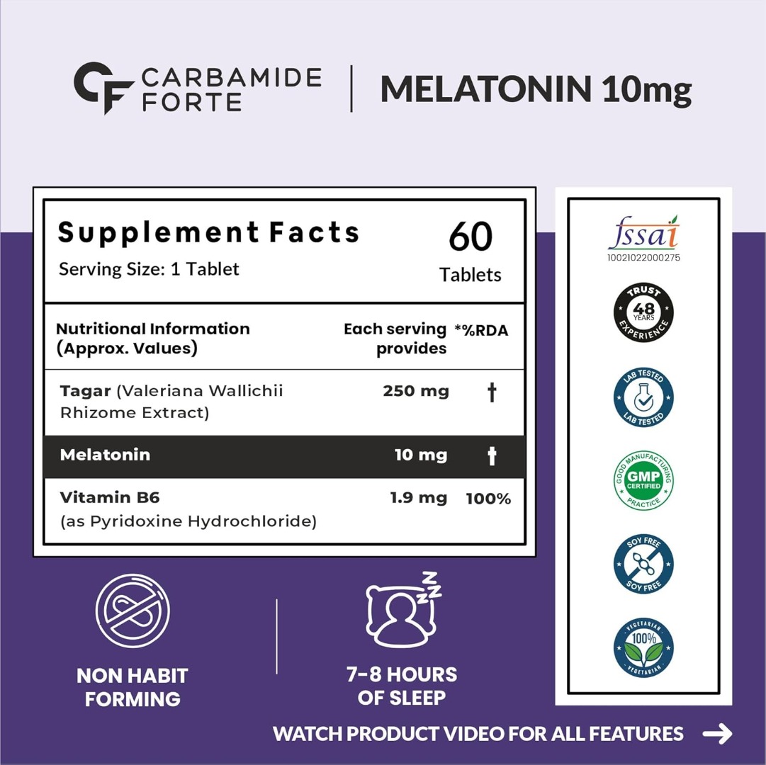 Carbamide Forte Melatonin 10mg | Tagar 250mg | Sleep Aid