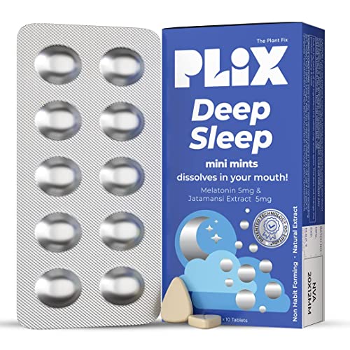 PLIX Deep Sleep | 5mg Melatonin | Oral Dissolving Mints | Jatamansi Extract | Non-Habit Forming | 30 Mints