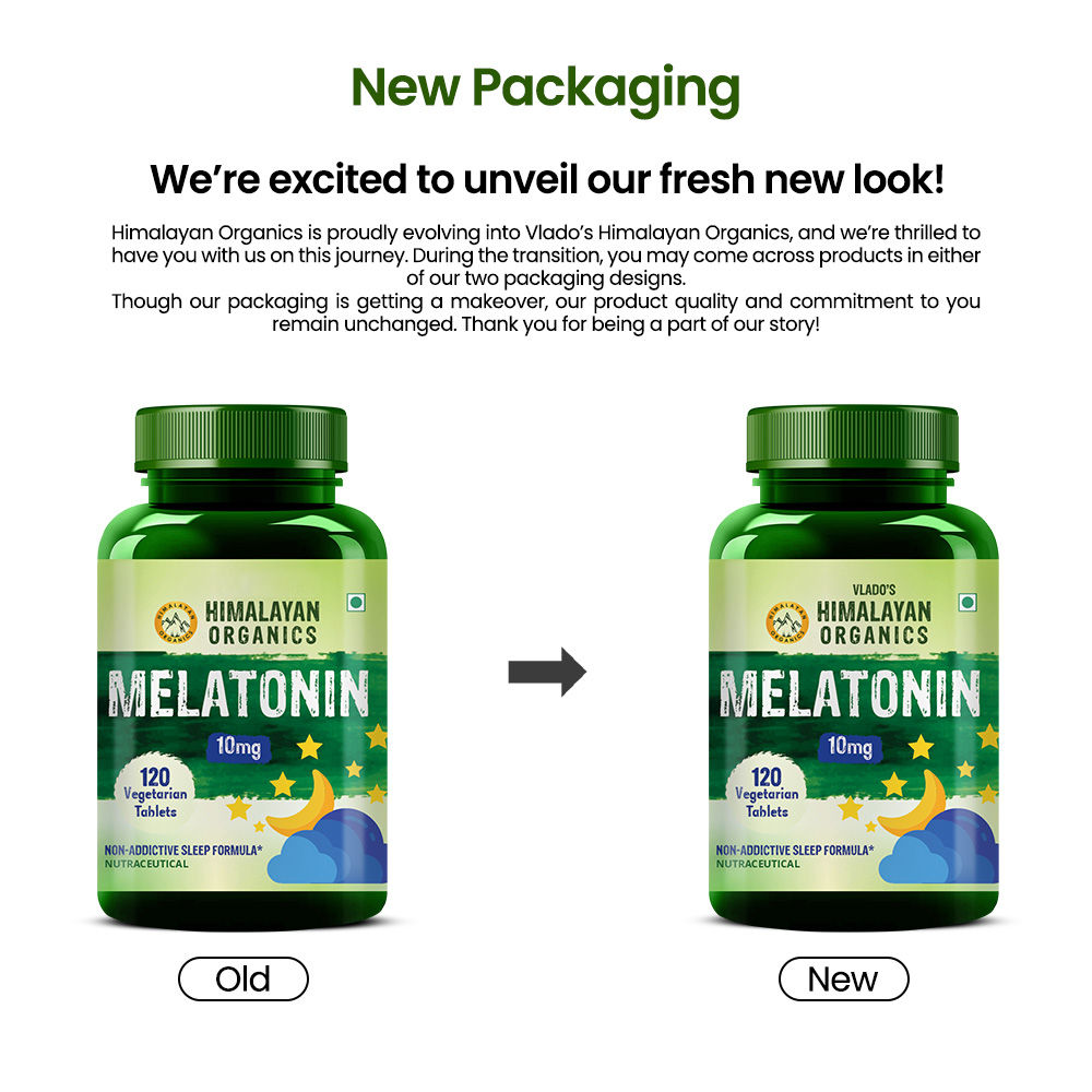 Himalayan Organics Melatonin 10mg | Healthy Sleep Cycle | Pack of 2