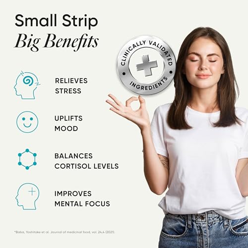 Wellbeing Nutrition Melts Calm | Suntheanine L-Theanine | Magnesium | Chamomile | Stress Relief | 30 Oral Strips