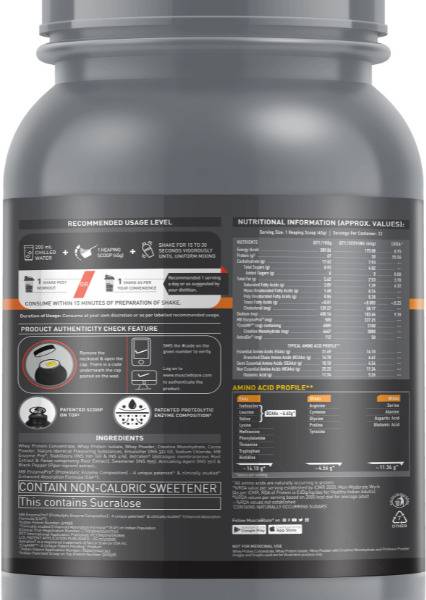 MuscleBlaze Biozyme Performance Whey PR | 30g Protein | 3g Creatine | AstraGin | 50% Higher Absorption | EAF | Chocolate Fudge