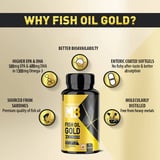 MuscleBlaze Omega-3 Fish Oil Gold | Triple Strength 1250mg | 560mg EPA & 400mg DHA | Heart & Brain Health