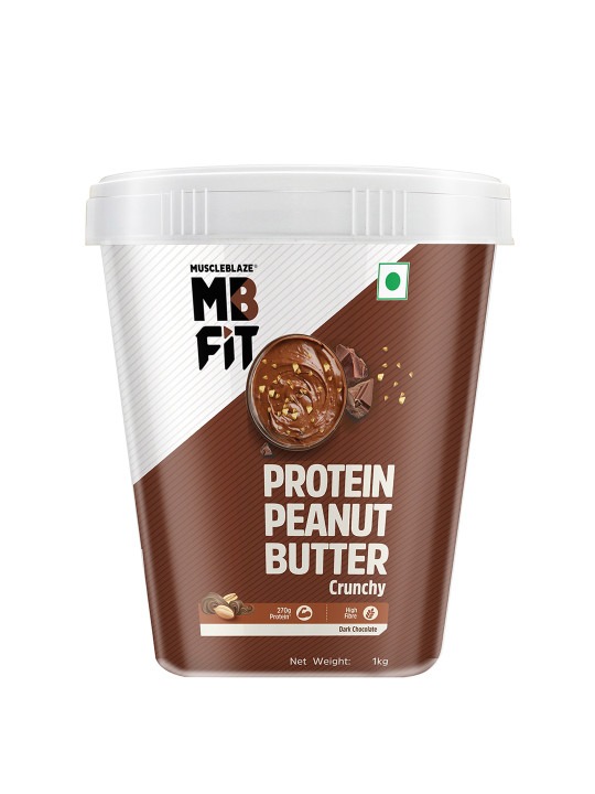 MuscleBlaze High Protein Peanut Butter | Pea & Whey Protein | 30g Protein | Dark Chocolate | Crunchy