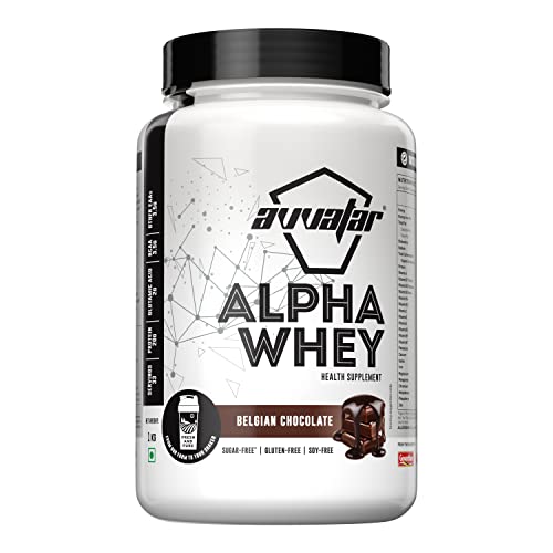 Avvatar Alpha Whey Protein | Isolate and Concentrate Blend | 27g Protein | Fresh Cow Milk | Lean Muscle | Belgian Chocolate
