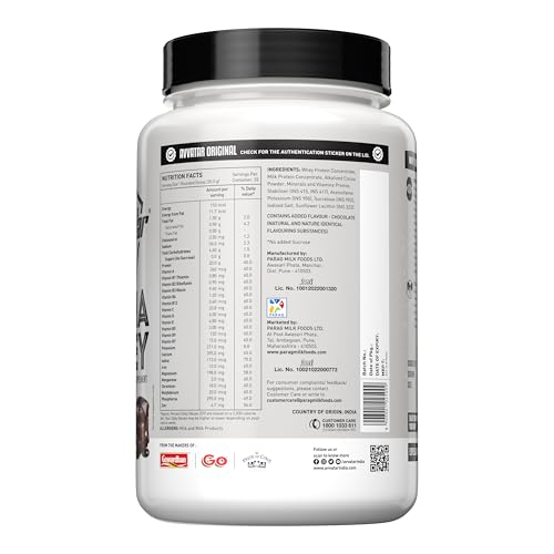 Avvatar Alpha Whey Protein | Isolate and Concentrate Blend | 27g Protein | Fresh Cow Milk | Lean Muscle | Belgian Chocolate