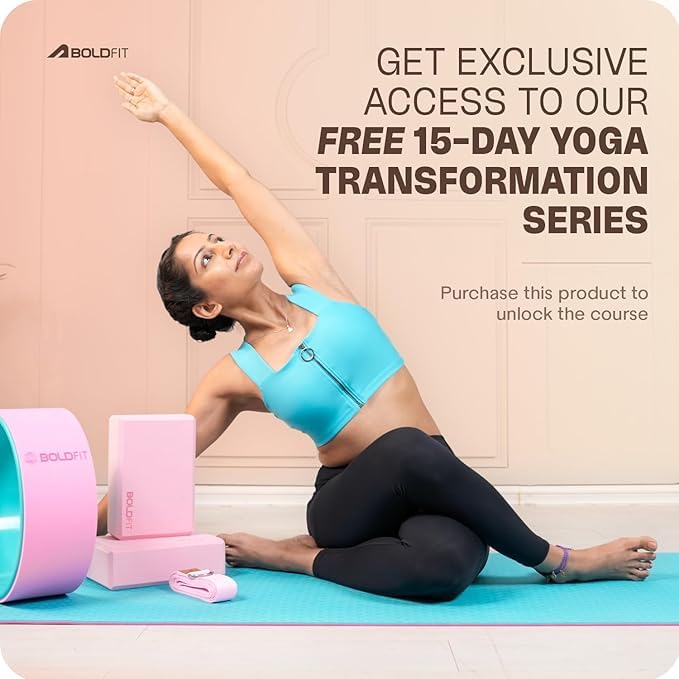 Boldfit Yoga Mat | EVA Material | Anti-Slip | 4mm | Exercise and Gym | Strap Included | Black