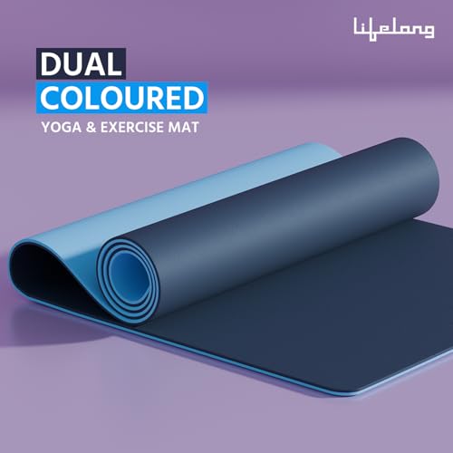 Lifelong EVA Anti-Slip Yoga Mat | 6mm | Cover | Men and Women | Grey