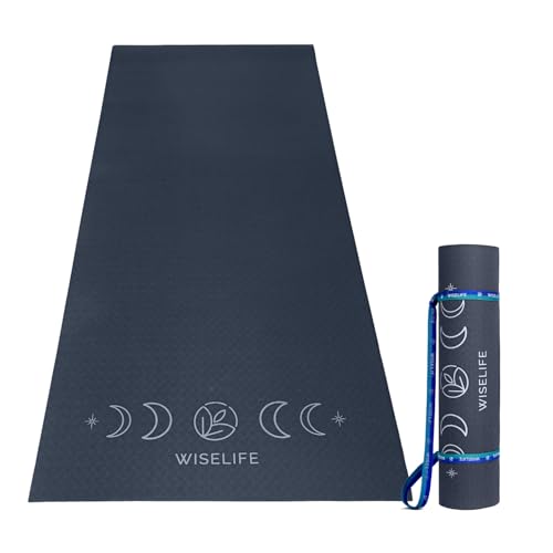WiseLife Grande XL Yoga Mat | Anti-Slip | Anti-Tear | 6mm | Strap | Men and Women