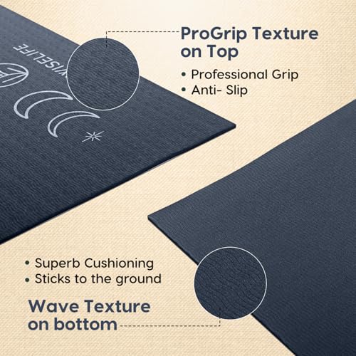 WiseLife Grande XL Yoga Mat | Anti-Slip | Anti-Tear | 6mm | Strap | Men and Women