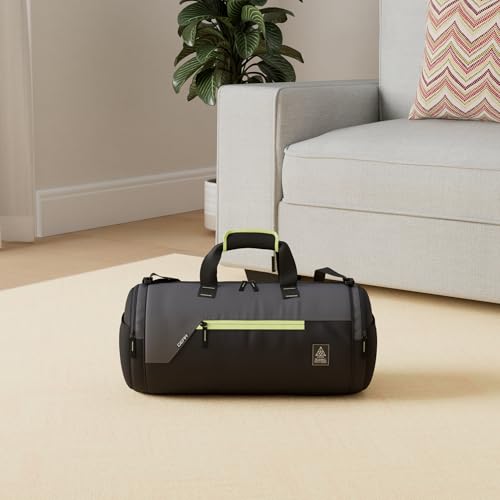 Gear Cross Training Duffel Bag | Water Resistant | Sports and Travel | Black and Grey