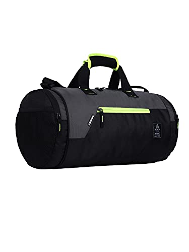 Gear Cross Training Duffel Bag | Water Resistant | Sports and Travel | Black and Grey
