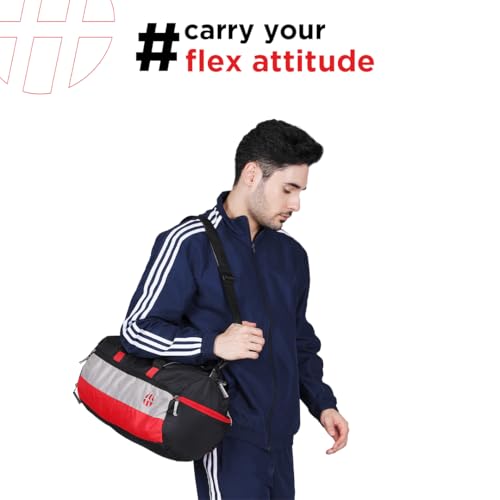 Harissons Trinity Gym Duffel Bag | Shoe Compartment | Unisex | Black and Green | 28L