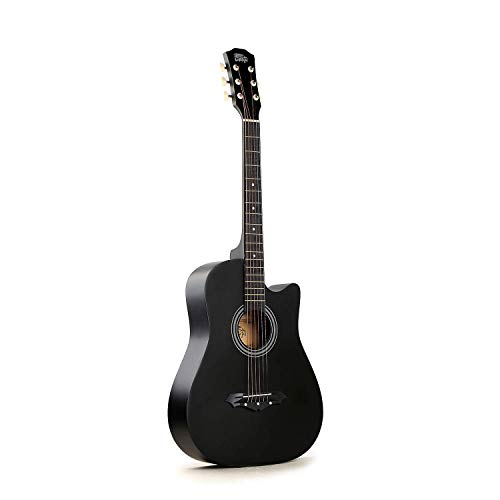 Intern INT-38C Acoustic Guitar | Linden Wood and Rosewood | Black | Right Hand