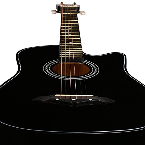 Juarez JRZ38C Acoustic Guitar | Linden Wood and Ebony | Black | Right Hand