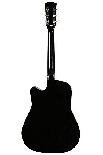 Juarez JRZ38C Acoustic Guitar | Linden Wood and Ebony | Black | Right Hand