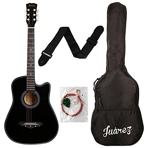 Juarez 038C Acoustic Guitar | Linden Wood and Ebony | Cutaway | With Strings | Right Hand