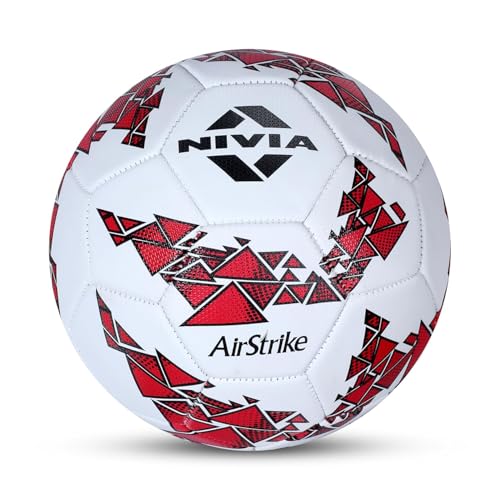 Nivia Air Strike Football | 32 Panel | PVC Stitched | Synthetic | Size 5 | Artificial Ground