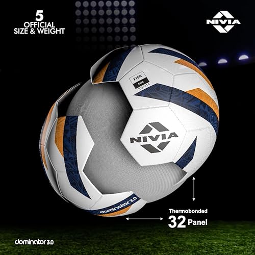 Nivia Dominator 3.0 Football | Thermobound | Size 5 | Artificial Ground